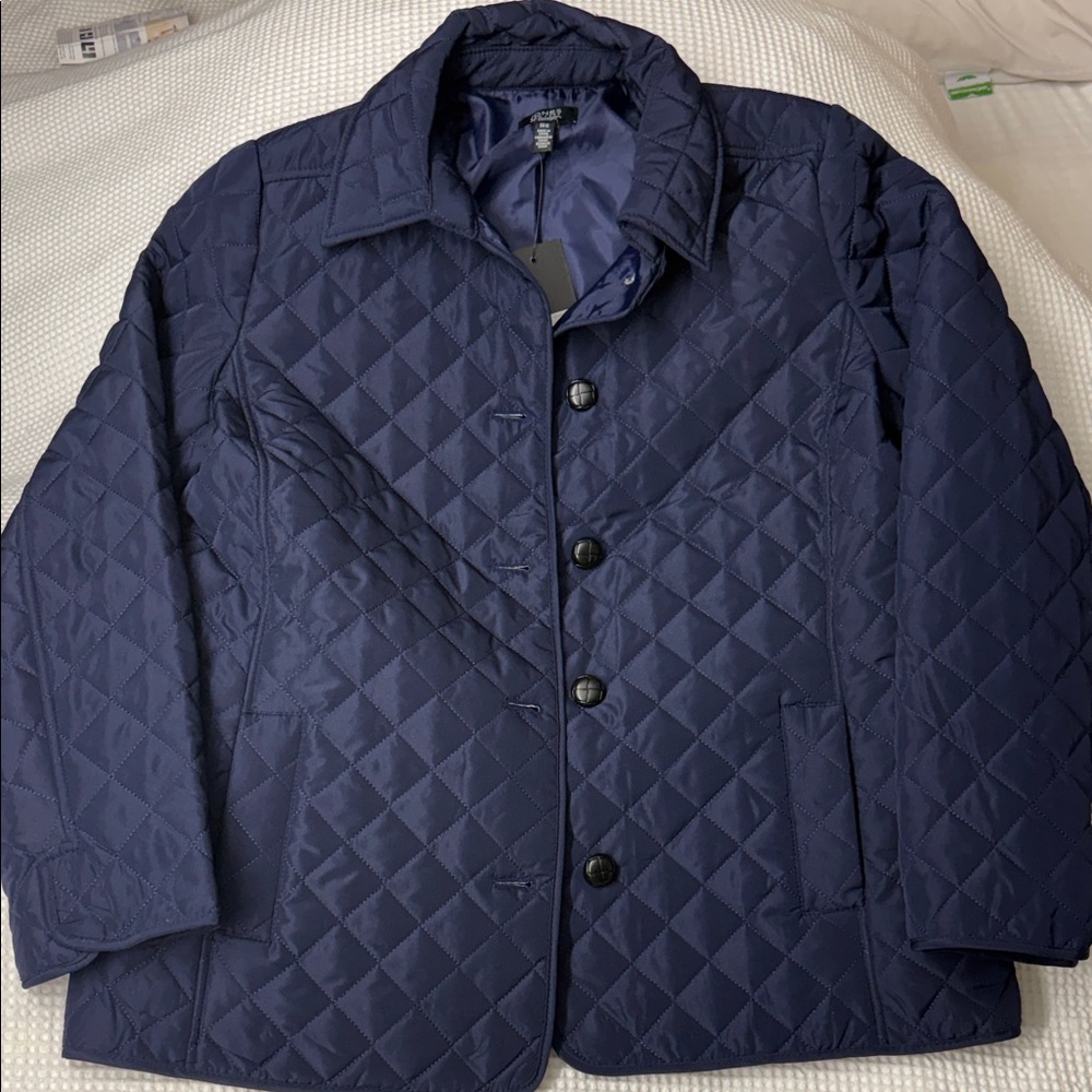 Navy Diamond Quilted Jones New York Jacket - Medium (NWT)